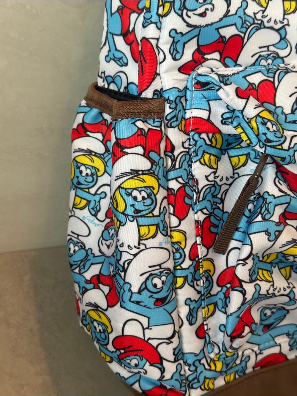 The Smurfs Backpack Allover Smurf Collage Design Laptop Pocket Front Pocket - Picture 5 of 10